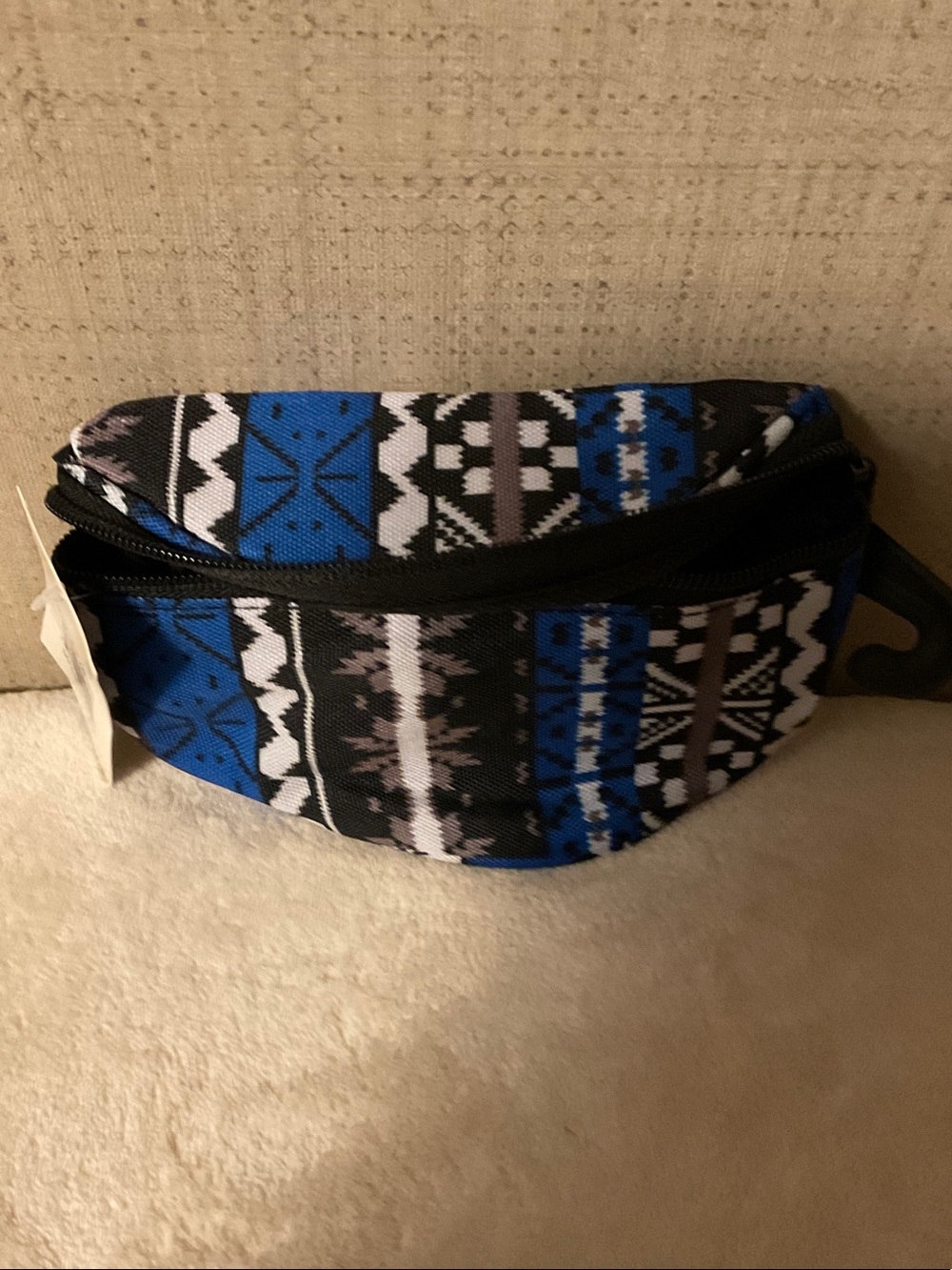 Kids Patterned Blue and Black Waist Bag